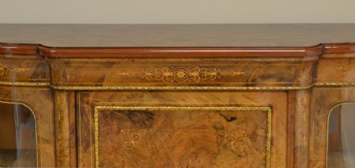 fig 1. Beautifully Figured Victorian Walnut Antique Credenza