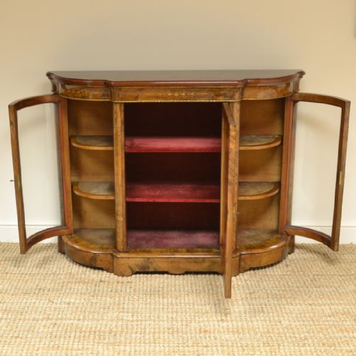 fig 2. Beautifully Figured Victorian Walnut Antique Credenza