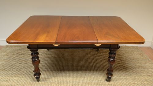 fig 3. Spectacular Large Figured Mahogany Victorian Antique Dining Table.