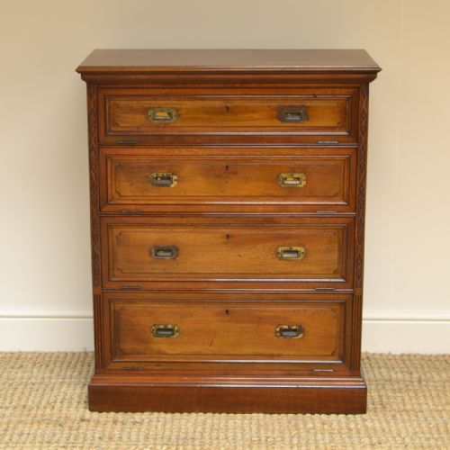 Rare Victorian Walnut Antique Collectors Chest