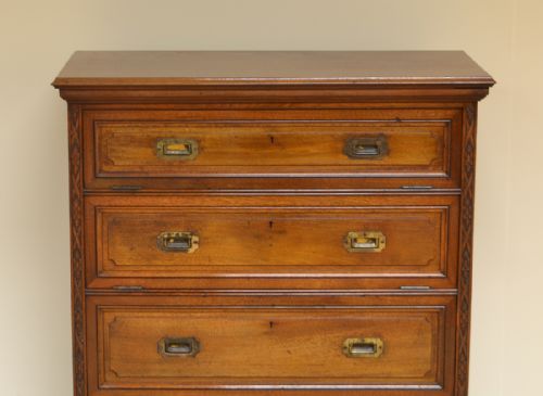 fig 1. Rare Victorian Walnut Antique Collectors Chest