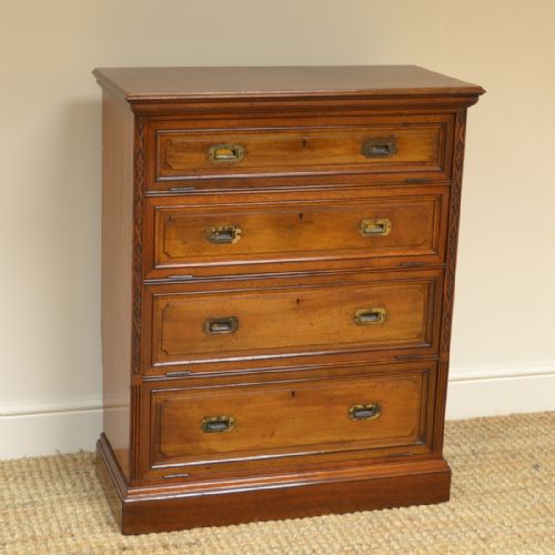 fig 2. Rare Victorian Walnut Antique Collectors Chest