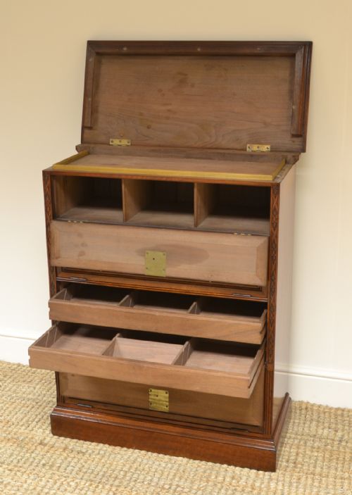 fig 3. Rare Victorian Walnut Antique Collectors Chest