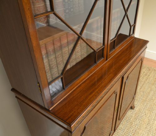 fig 3. Superb Edwardian Astragal Glazed Mahogany Bookcase on Cupboard