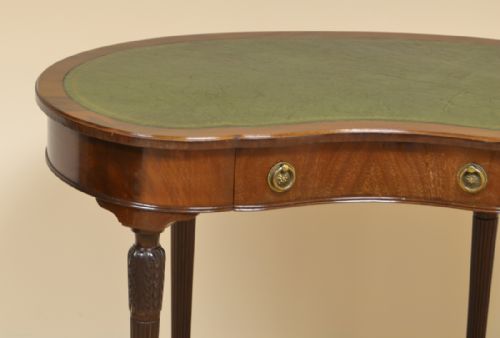 fig 2. Edwardian Mahogany Maple & Co Kidney Shaped Antique Writing Table