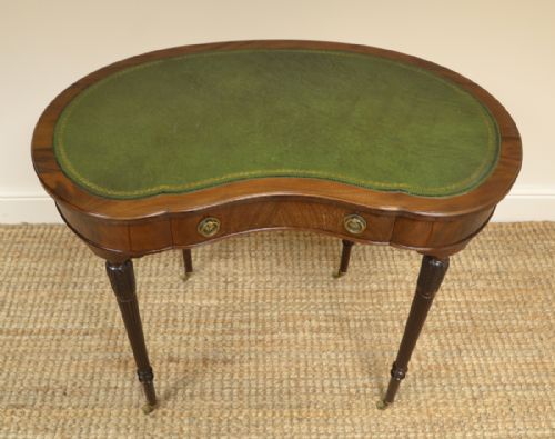 fig 3. Edwardian Mahogany Maple & Co Kidney Shaped Antique Writing Table