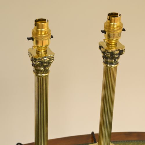 fig 1. Pair of Vintage Antique Brass Lamps