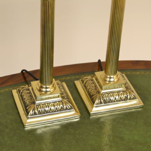 fig 2. Pair of Vintage Antique Brass Lamps