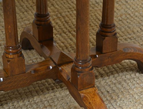 fig 1. Victorian Arts & Crafts Parquetry Oak Antique Centre Table by James Shoolbred