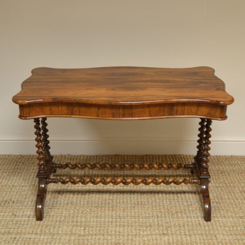Striking Victorian Rosewood Barley Twist Antique Writing Table