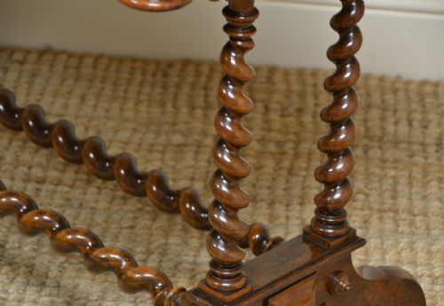 fig 1. Striking Victorian Rosewood Barley Twist Antique Writing Table
