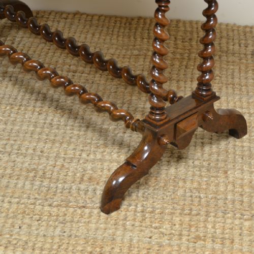 fig 3. Striking Victorian Rosewood Barley Twist Antique Writing Table