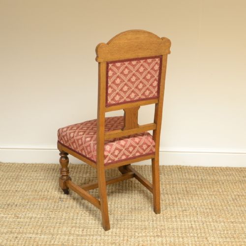 fig 2. Quality Set of Six Victorian Oak Antique Dining Chairs