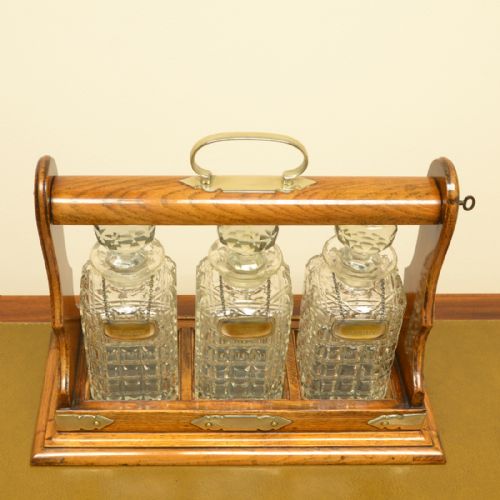 fig 1. Quality Victorian Oak Antique Tantalus