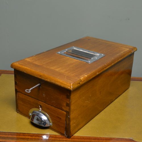 Victorian Walnut Antique Till