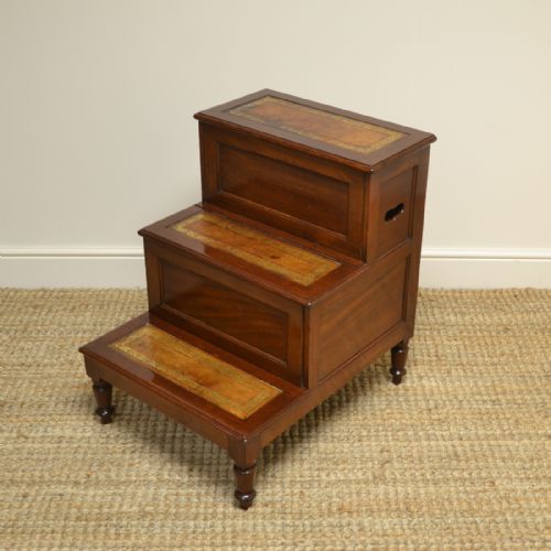 High Quality Regency Mahogany Antique Library Steps – Lodge & Co