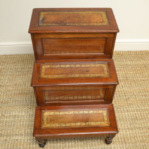 fig 1. High Quality Regency Mahogany Antique Library Steps – Lodge & Co
