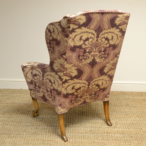 fig 2. Comfortable Tall Wing Back Edwardian Antique Arm Chair