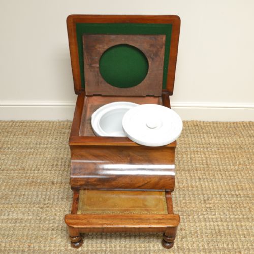 fig 1. Regency Warm Mahogany Country House Antique Bed Steps Commode