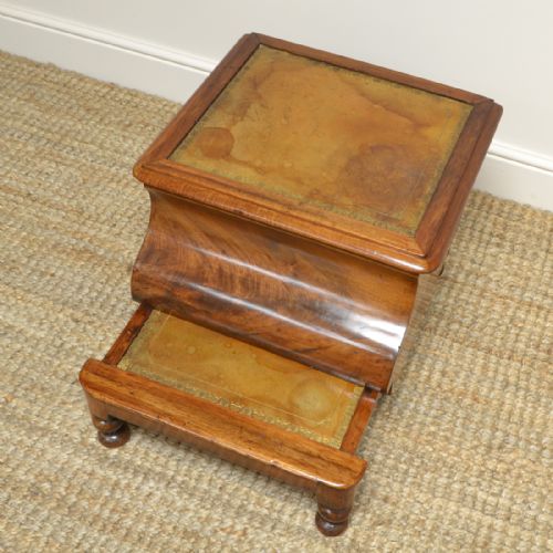 Regency Warm Mahogany Country House Antique Bed Steps Commode