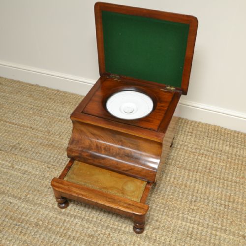 fig 3. Regency Warm Mahogany Country House Antique Bed Steps Commode