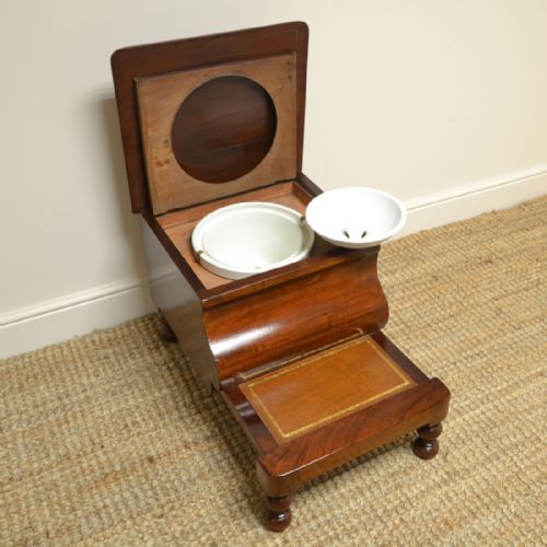fig 1. Stunning Victorian Mahogany Antique Bed Steps Commode