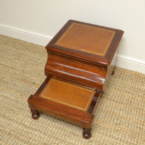 fig 2. Stunning Victorian Mahogany Antique Bed Steps Commode