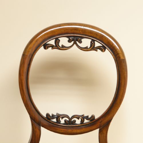 fig 2. Elegant Eight Victorian Walnut Antique Balloon Back Dining Chairs