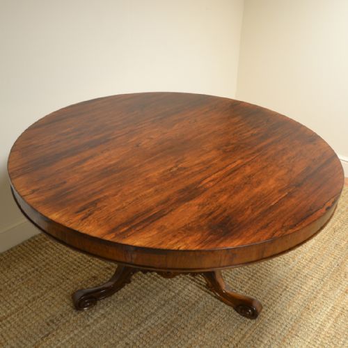 fig 3. Outstanding Large Circular Victorian Rosewood Antique Dining Table