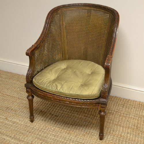 fig 3. Decorative Victorian Country House Original Painted Antique Bergere Arm Chair