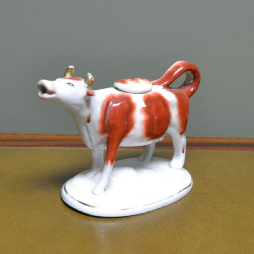 Victorian Staffordshire Pottery Cow Creamer