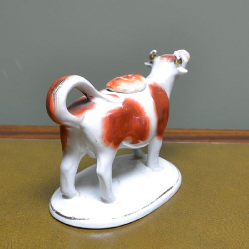 fig 1. Victorian Staffordshire Pottery Cow Creamer