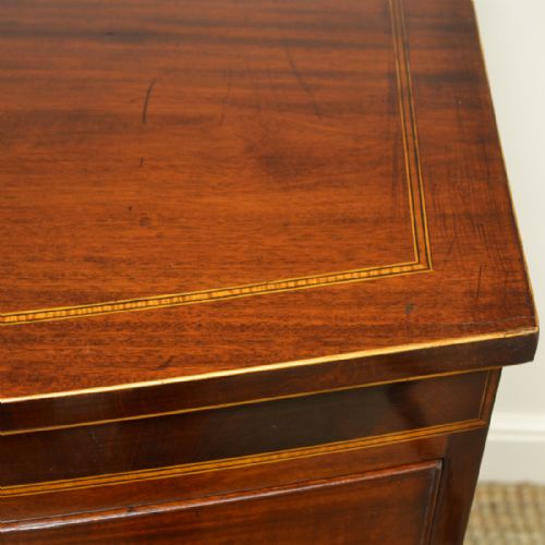 fig 1. Stunning Regency Mahogany Antique Bow Fronted Inlaid Chest of Drawers