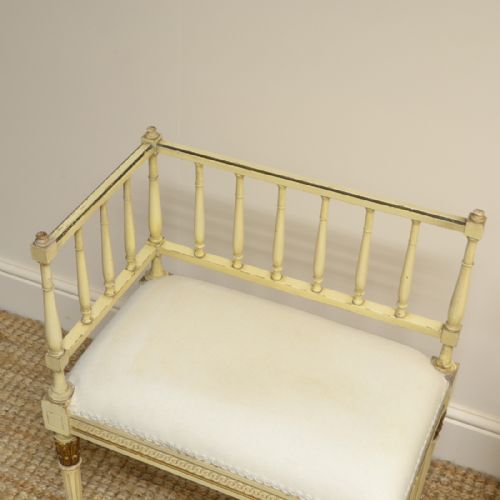 fig 2. Unusual Pair of Decorative 19th Century French Painted Antique Seats