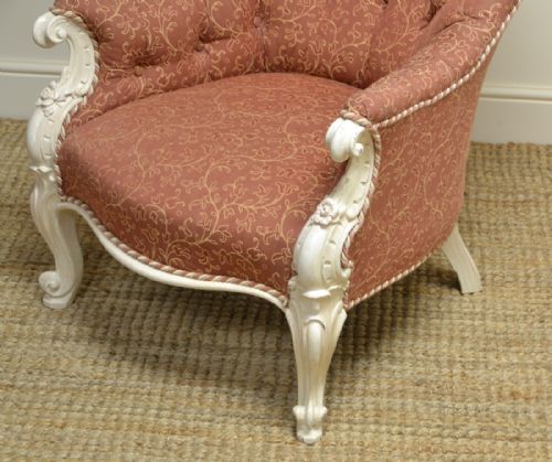 fig 1. Victorian Painted Upholstered Antique Arm Chair
