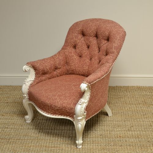 fig 2. Victorian Painted Upholstered Antique Arm Chair