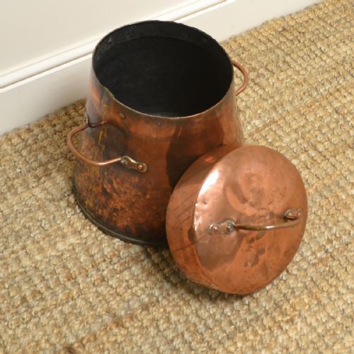 fig 2. Unusual 19th Century Arts & Crafts Copper Antique Coal Bucket