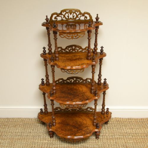 Fine Quality Small Victorian Figured Walnut Antique What Not