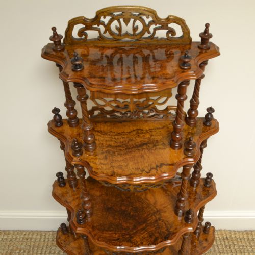 fig 2. Fine Quality Small Victorian Figured Walnut Antique What Not