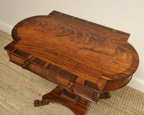 fig 1. Quality Regency Figured Mahogany Antique Pedestal Antique Side Table