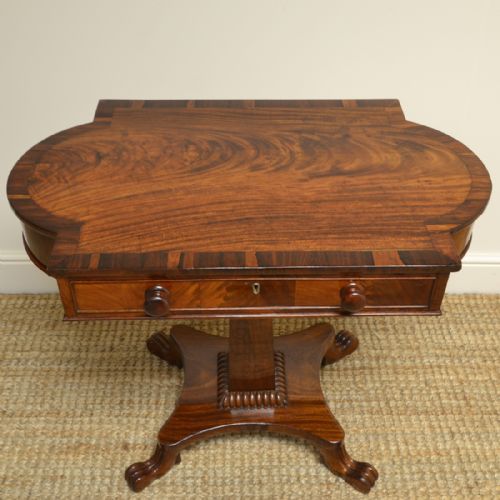 fig 2. Quality Regency Figured Mahogany Antique Pedestal Antique Side Table