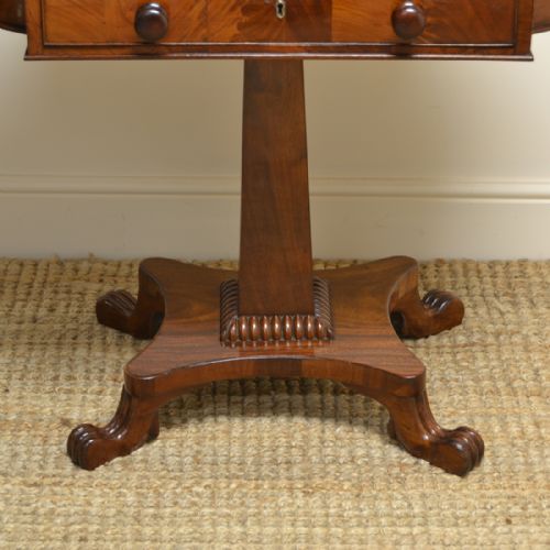 fig 3. Quality Regency Figured Mahogany Antique Pedestal Antique Side Table