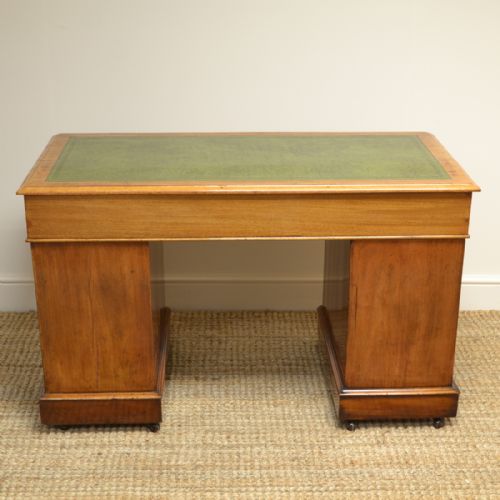 fig 1. Quality Victorian Mahogany Antique Pedestal Knee Hole Desk