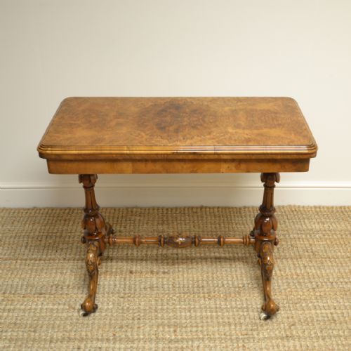 Spectacular Quality Figured Walnut Antique Card Table