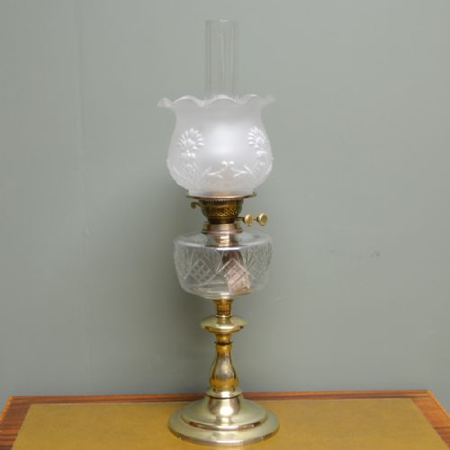 Spectacular 19th Century Brass Antique Oil Lamp