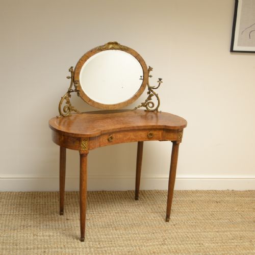 Unusual Edwardian Burr Maple Antique Dressing Table