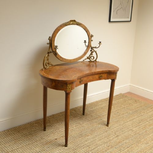 fig 1. Unusual Edwardian Burr Maple Antique Dressing Table
