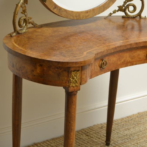 fig 2. Unusual Edwardian Burr Maple Antique Dressing Table