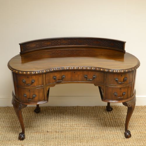 Stunning Waring & Gillow Kidney Shaped Antique Writing Table