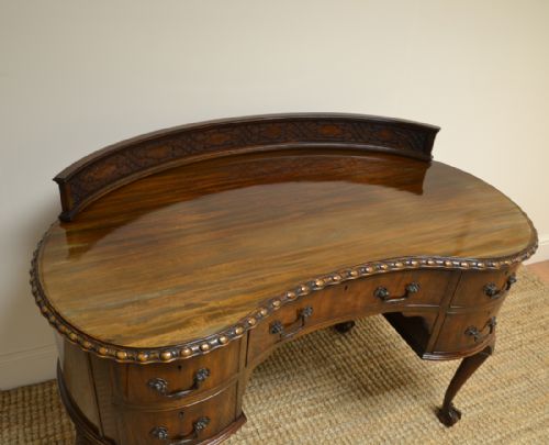 fig 2. Stunning Waring & Gillow Kidney Shaped Antique Writing Table